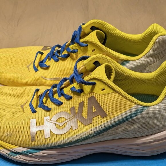Hoka One One Men’s Rocket X Blue Glass Evening Primrose Size 12 - Picture 4 of 11